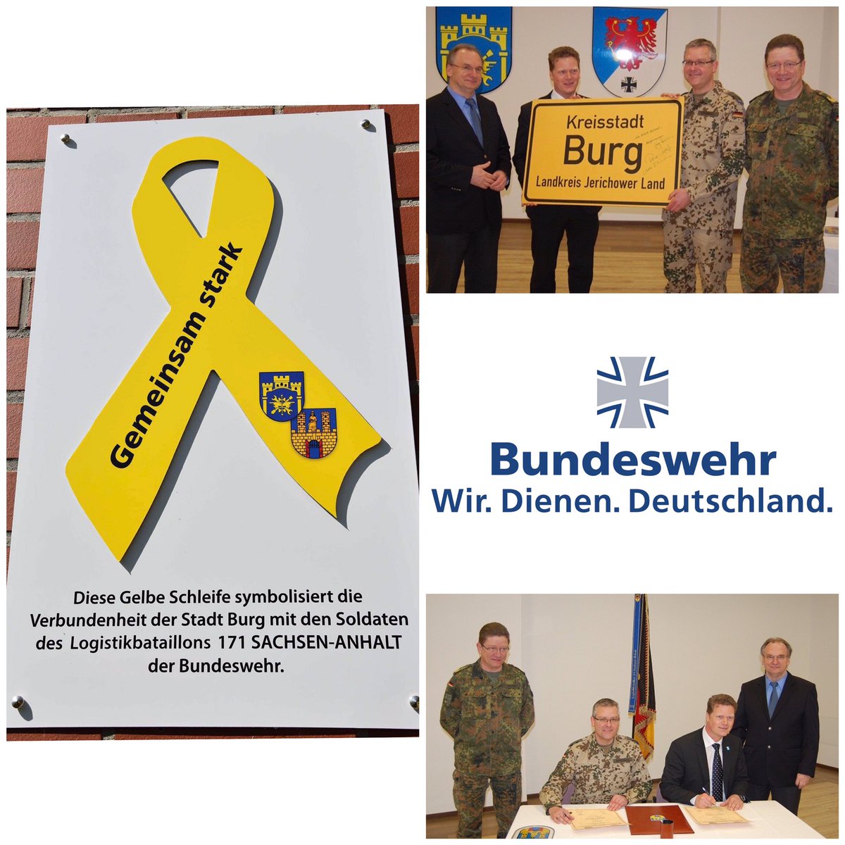 BernhardSterz's tweet photo. Das #LogBtl171 selber pflegt eine kommunale Patenschaft mit der #StadtBurg (📸).
Die sechs Kompanien einzeln mit:
1. Stadt #Möckern
2. Gemeinde #Biederitz
3. Ortschaft (OS) #Pietzpuhl (@gemeindemoeser)
4. OS #Reesen (Stadt Burg)
5. OS #Grabow (Stadt Möckern)
7. Stadt #Gommern
6/6 https://t.co/mZMWBEaHG1