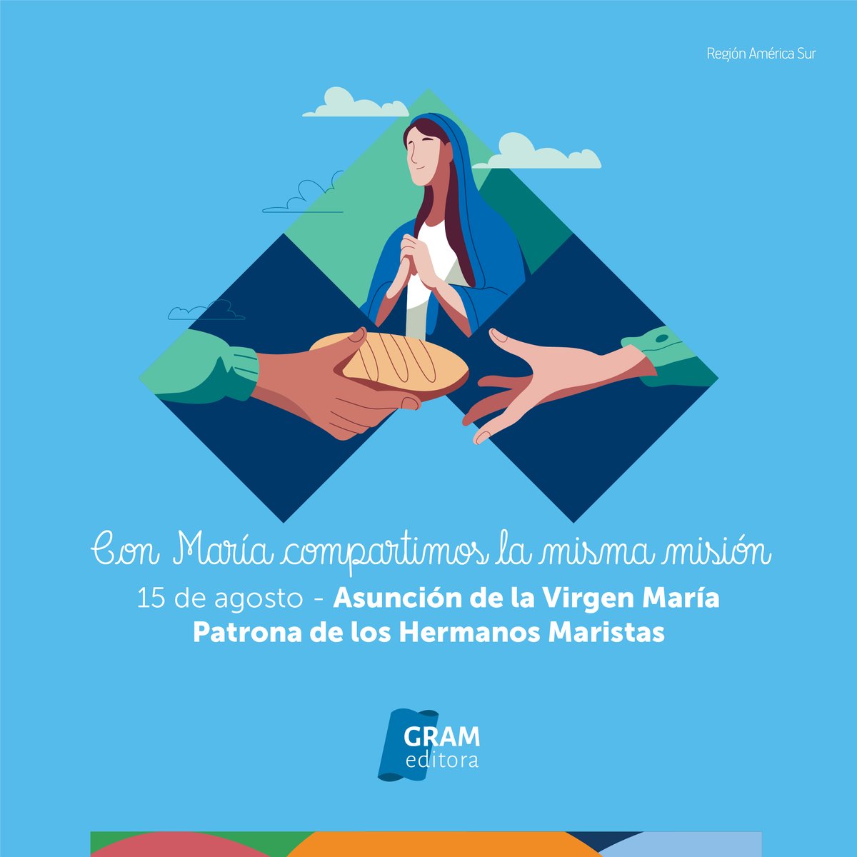 GRAMEDITORA's tweet photo. El 15 de agosto se conmemora la Asunción de la Virgen María. Para nosotros, maristas, es una fiesta especial ya que se trata de la patrona de nuestra congregación. 

Con la mirada de la Virgen María, los maristas miramos al futuro con esperanza renovada.

#virgenmaria #buenamadre https://t.co/HPchxteHoO