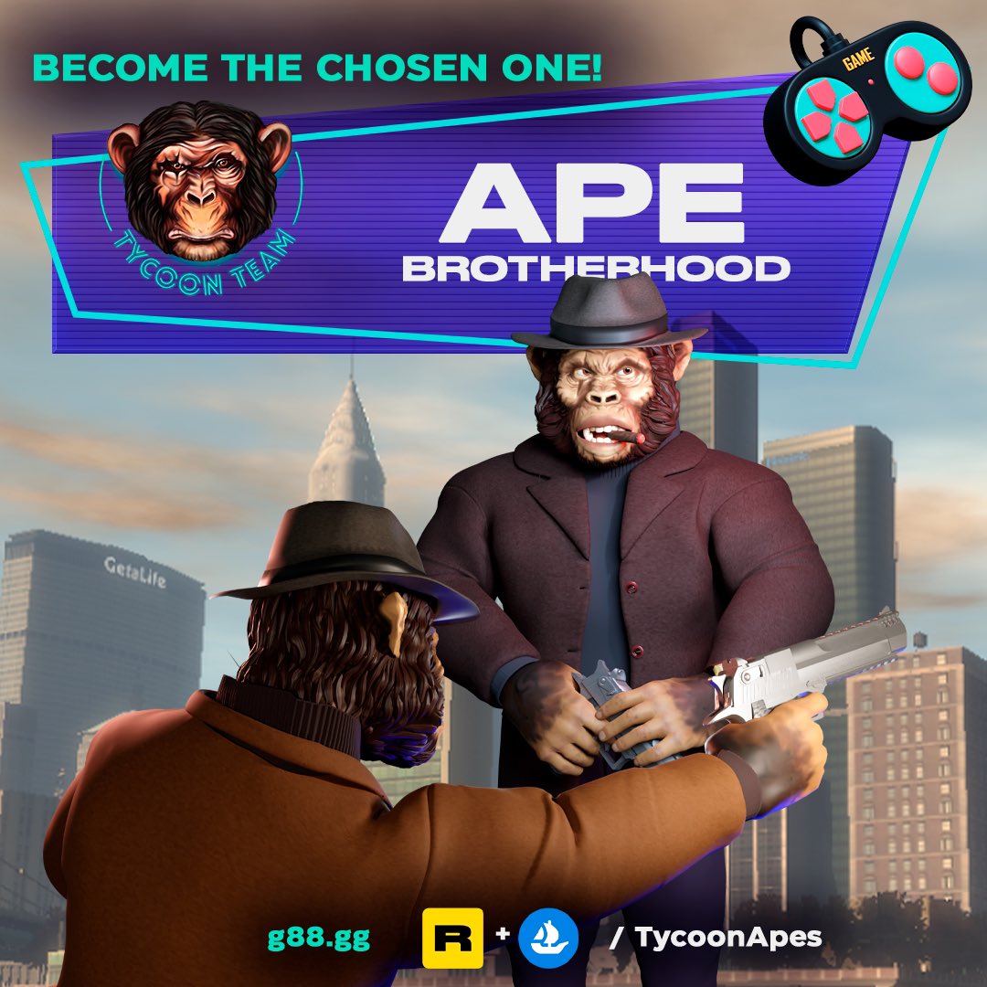 Be the boss of your own floss! With the Tycoon Ape, you can truly express your digital style and swagger, be free of realities shackles and be the badass you want to be! Visit g88.gg for more…#cryptocurrency #nft #ethereum #tycoonteam