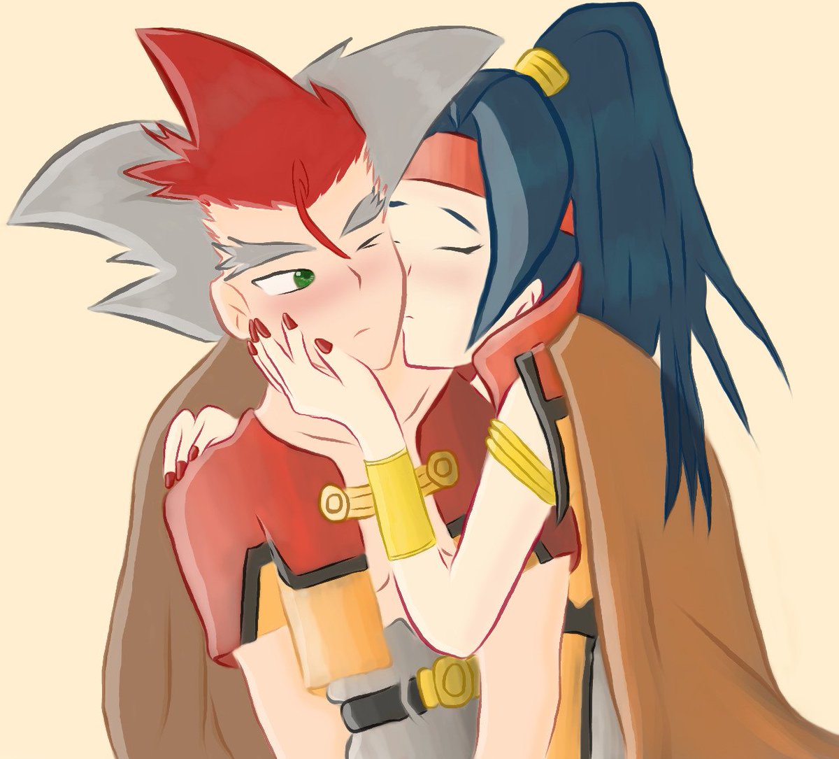 blossommoonart's tweet photo. This is the belated bday gift for @eillablack! 🎂✨ Featuring Ozuma and Mariam from Beyblade.
#beyblade #bakutenshootbeyblade #ozuma #mariam #ozumari #ozumaxmariam https://t.co/xCQLF4oxkn