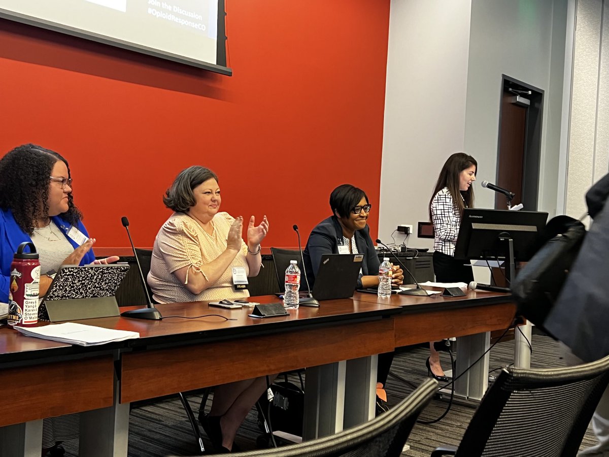 LDahlkemper's tweet photo. Powerful comments on race, equity &amp; engaging marginalized communities in tackling opioid crisis from Dr. Medlock, Dir, CO Office for Behavioral Health: “An influx of money won’t heal community trauma. We have to be authentic in how we tell the story.” #opioidresponseco https://t.co/bQRSnXJttP