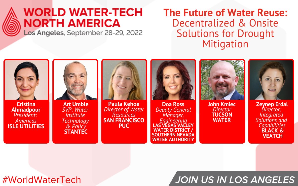 World Water-Tech (@worldwatertech) on Twitter photo The future of water reuse will be a hot debate at #WorldWaterTech! <a href="/isleutilities/">Isle Utilities</a> will lead this discussion alongside speakers from <a href="/Stantec/">Stantec</a>, <a href="/TucsonWater/">Tucson Water</a>, <a href="/Black_Veatch/">Black_Veatch</a>, <a href="/lvvwd/">Las Vegas Valley Water District</a>, <a href="/SNWA_H2O/">Southern Nevada Water Authority</a> and <a href="/MySFPUC/">SF Water Power Sewer</a>.
Sign up with our early bird offer to join us in LA: lnkd.in/eivMczJG The future of water reuse will be a hot debate at #WorldWaterTech! <a href="/isleutilities/">Isle Utilities</a> will lead this discussion alongside speakers from <a href="/Stantec/">Stantec</a>, <a href="/TucsonWater/">Tucson Water</a>, <a href="/Black_Veatch/">Black_Veatch</a>, <a href="/lvvwd/">Las Vegas Valley Water District</a>, <a href="/SNWA_H2O/">Southern Nevada Water Authority</a> and <a href="/MySFPUC/">SF Water Power Sewer</a>.
Sign up with our early bird offer to join us in LA: lnkd.in/eivMczJG