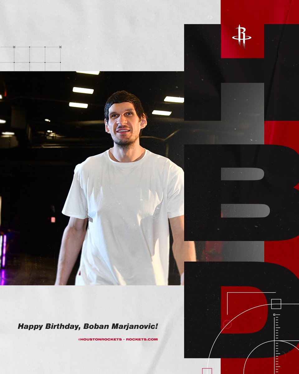 HoustonRockets's tweet photo. RT to wish @BobanMarjanovic a Happy Birthday! https://t.co/B9H5OytCuu