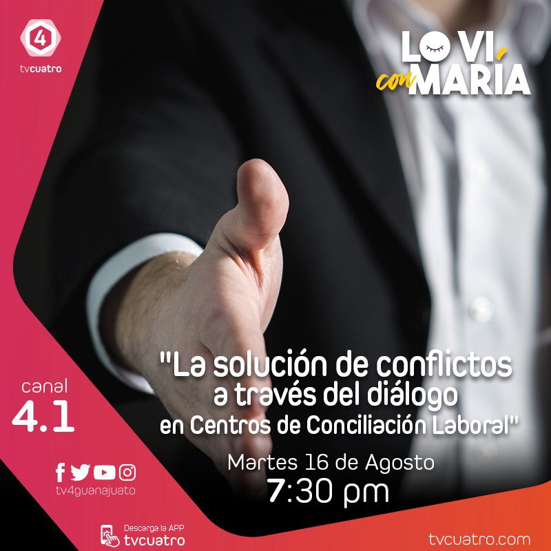 LoViConMara1's tweet photo. #LoViConMaría 👱‍♀️| La solución de conflictos a través del diálogo en Centros de Conciliación Laboral 📺

@SEGOBGto 
 
🗓️ Martes 16 de Agosto
⏰ 7:30 pm
📺💻📱 Canal 4.1

#LoViEnTV4 https://t.co/GGgSdZPB58