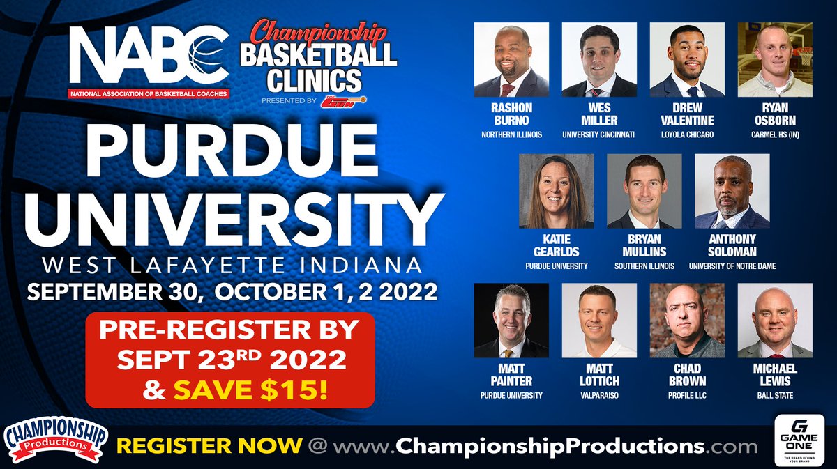 Coach_Osborn's tweet photo. Looking forward to the opportunity to speak alongside this incredible line up of coaches in the Fall! The @NABC1927 does an incredible job with these clinics! Pre-register by Sept 23 for a discounted price. 
Go Hounds! https://t.co/wj4snoVDAq