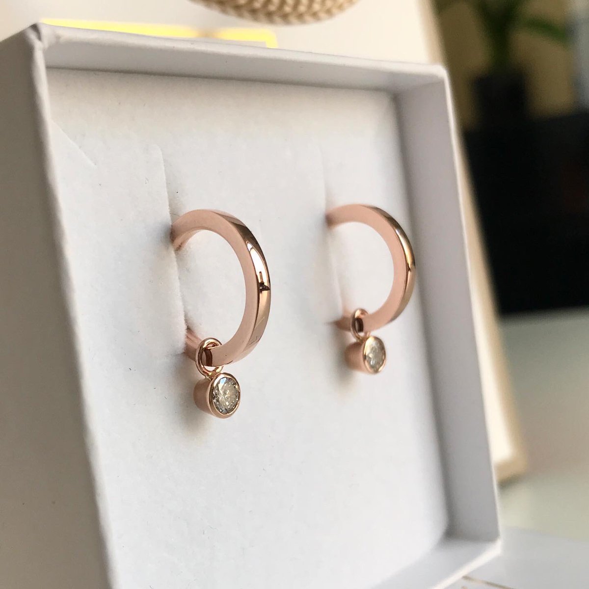 JewelleryLT's tweet photo. Starting off the week with these detachable diamond hoop earrings made from my customer’s rose gold and sparkling diamonds, with more stones to be added at a later date 💎 #birthdaygirl https://t.co/J3bJV2zRXY