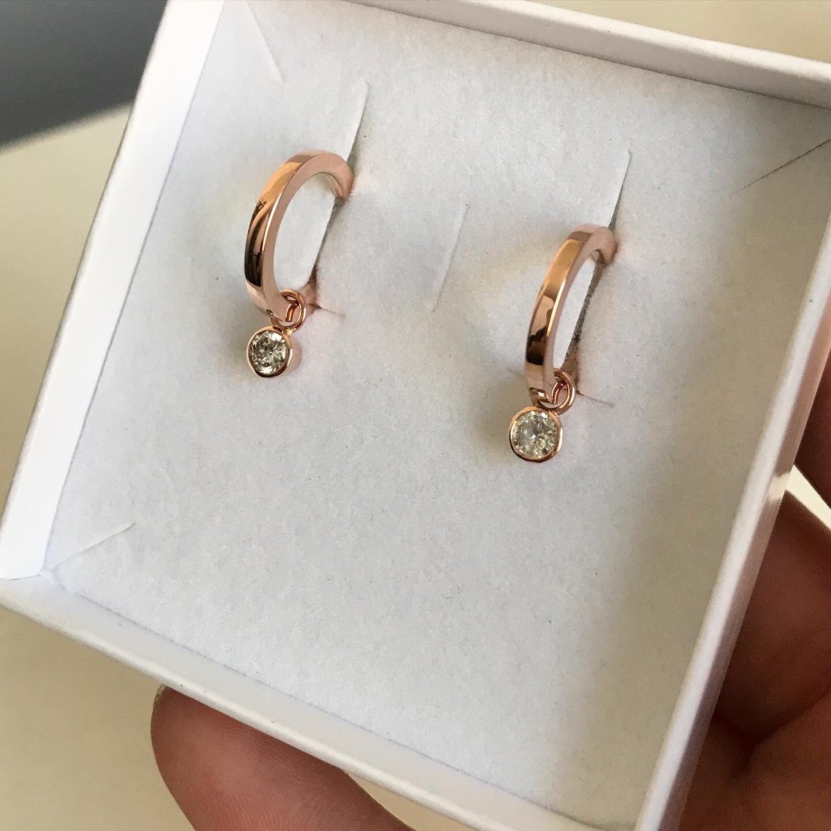 Starting off the week with these detachable diamond hoop earrings made from my customer’s rose gold and sparkling diamonds, with more stones to be added at a later date 💎 #birthdaygirl