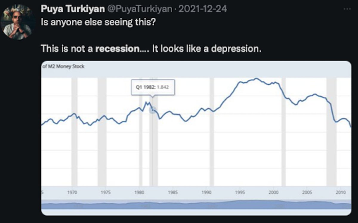 On multiple occasions between 2020 and 2021, I've mentioned how it's mathematically impossible for us not to enter a recession. 

This is the beginning. You'll probably see disinflation &amp; right back to high inflation numbers. 

What are we doing?