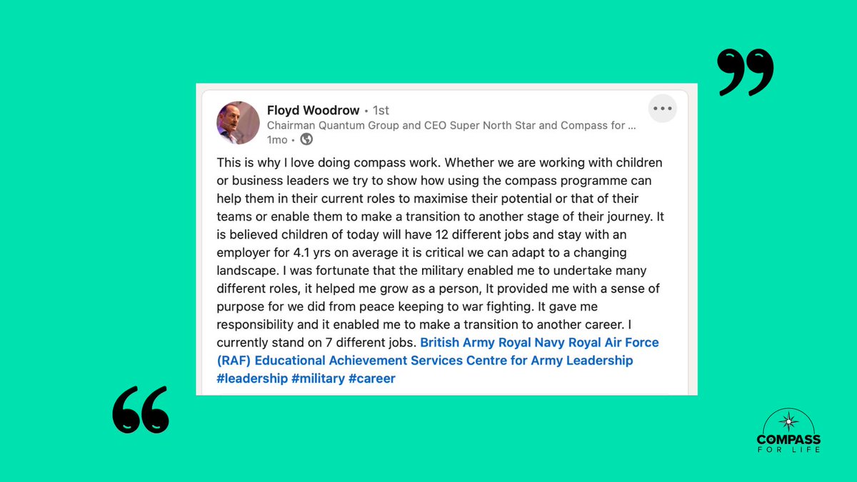 From children to business leaders, the Compass For Life programme helps people maximise their potential or make the leap to the next stage of their journey.  

What's next for your journey?

#compassforlife #yourpotential