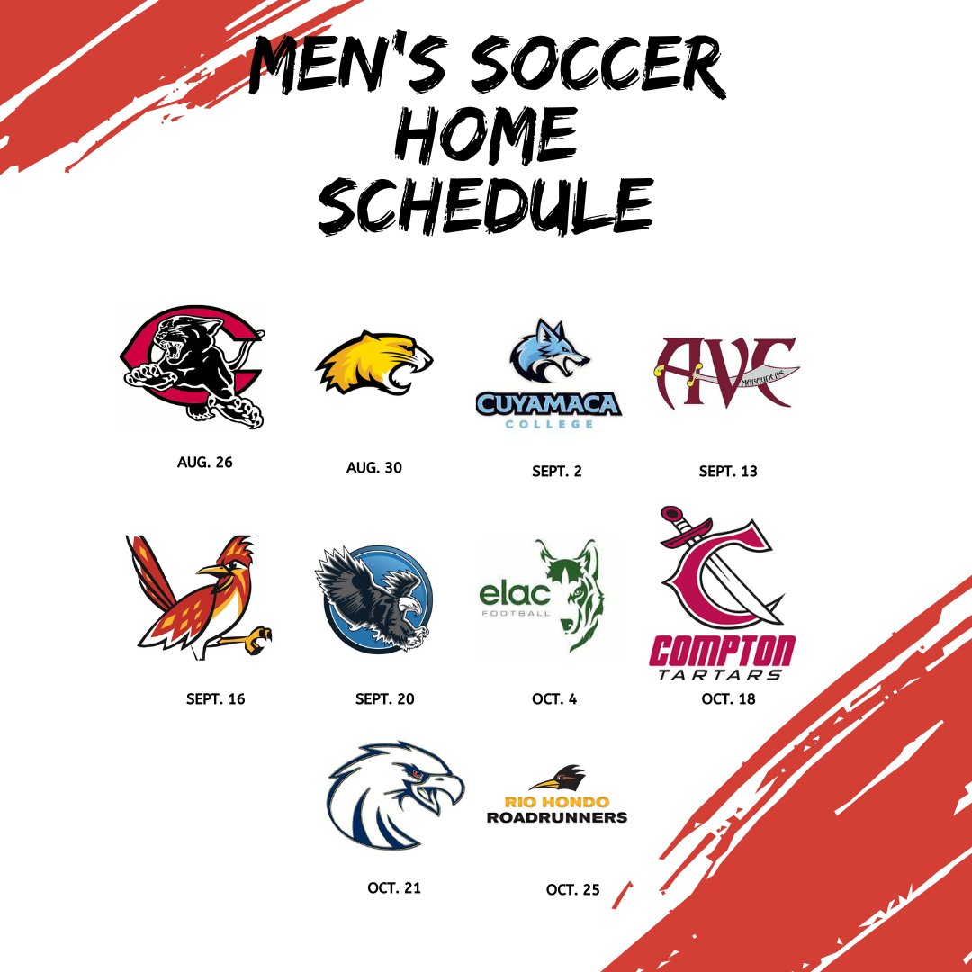 Be sure to mark these dates for men's soccer home games! The @lbcc_mens_soccer schedule is live on LBCCVikings.com ⚽

#LBCC #WeAreLB #LongBeach #LetsGo #Soccer #Fall22 #SoccerSeason #JuCo