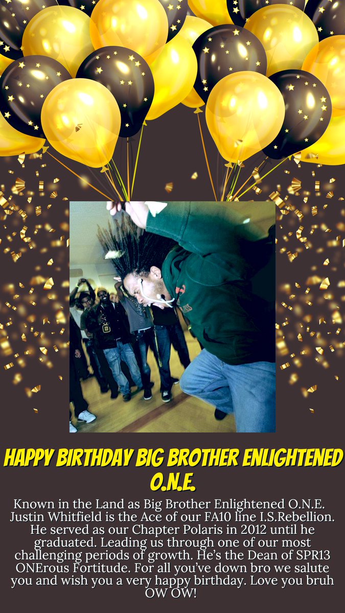 Happy Birthday to one of our Chapter alum Bro. Justin Whitfield I.K.A. Enlightened O.N.E. Read the photo caption for more info on his time with the chapter. Currently he resides in New York where he works as a laboratory scientist.