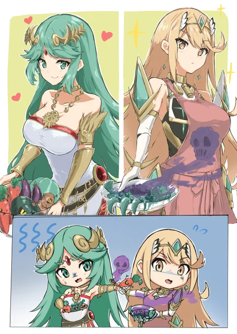 skebで受けた依頼絵です
リクエストありがとうございました!
過激な料理の押し付け合いです(笑 