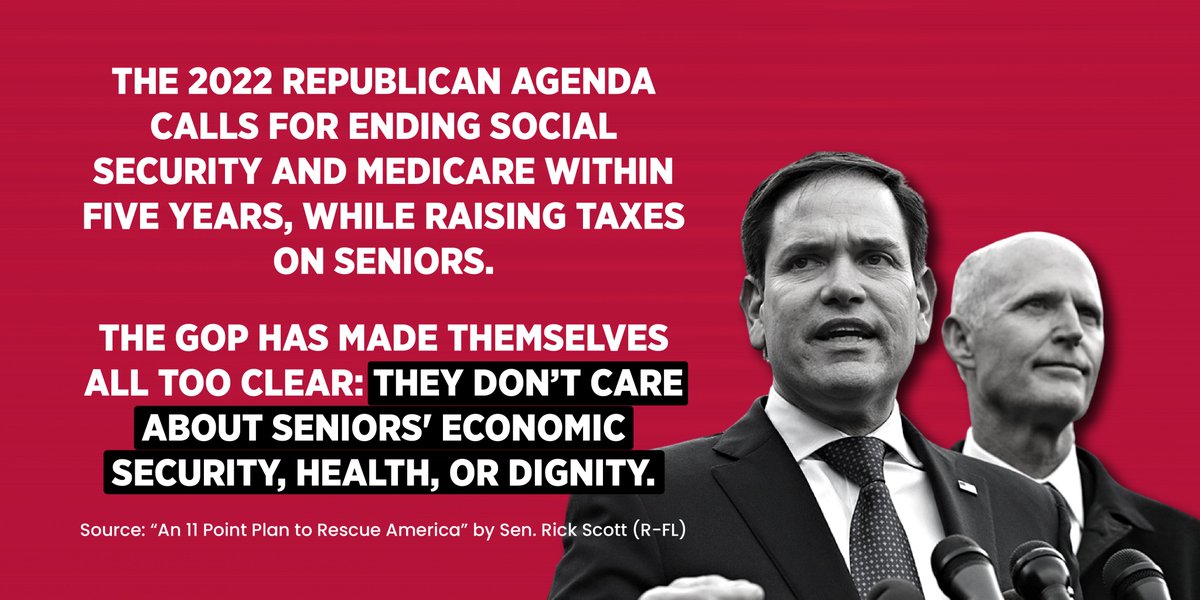 ActiveRetirees's tweet photo. Democrats have plans to protect and enhance Social Security. Republicans have plans to privatize, cut, and destroy it. #RepublicanAgenda #SocSec87 https://t.co/nZHKy8JQfi