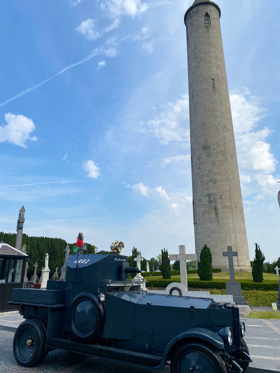 WarrenJJF's tweet photo. Great to see the ‘Sliabh na mBan' armoured car in @ExpGlasnevin for the annual Collins/Griffith commemoration, this month marks the 100th anniversary of both of their deaths. This car made up part of Collins' convoy on the day he died at Béal na Bláth, Co. Cork. @anacourseceltic https://t.co/zJZqrIfLqN