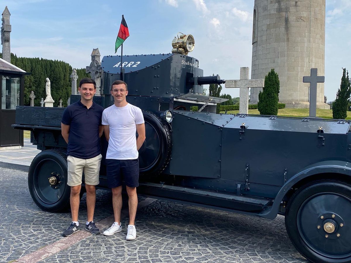 WarrenJJF's tweet photo. Great to see the ‘Sliabh na mBan' armoured car in @ExpGlasnevin for the annual Collins/Griffith commemoration, this month marks the 100th anniversary of both of their deaths. This car made up part of Collins' convoy on the day he died at Béal na Bláth, Co. Cork. @anacourseceltic https://t.co/zJZqrIfLqN