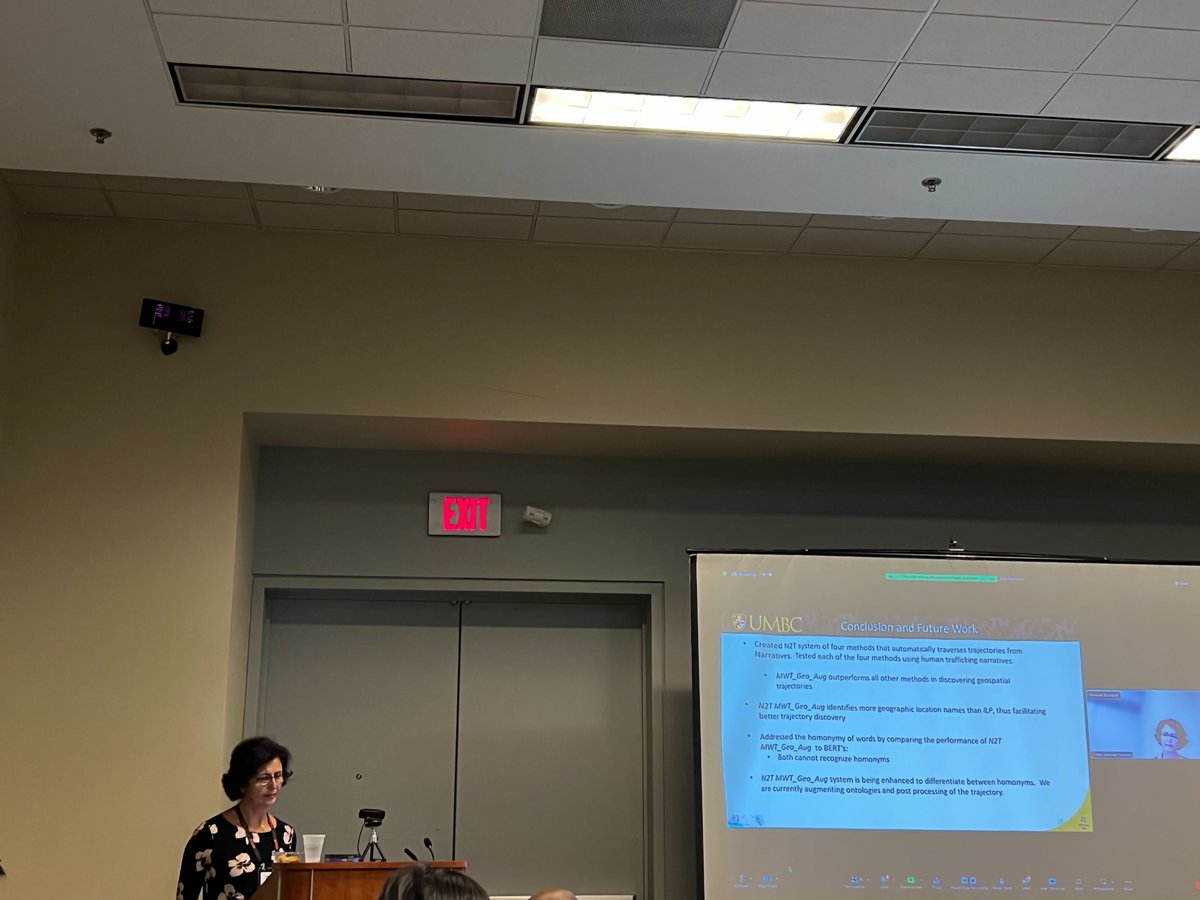 HumanitarianSys's tweet photo. Saydeh N Karabatis and @VandanaJaneja from UMBC presented "Creating Geospatial Trajectories from Text Corpora" for human trafficking application @kdd_news
 #KDD2022  #DatadrivenHumanitarianMapping https://t.co/qT1LJWgdJj