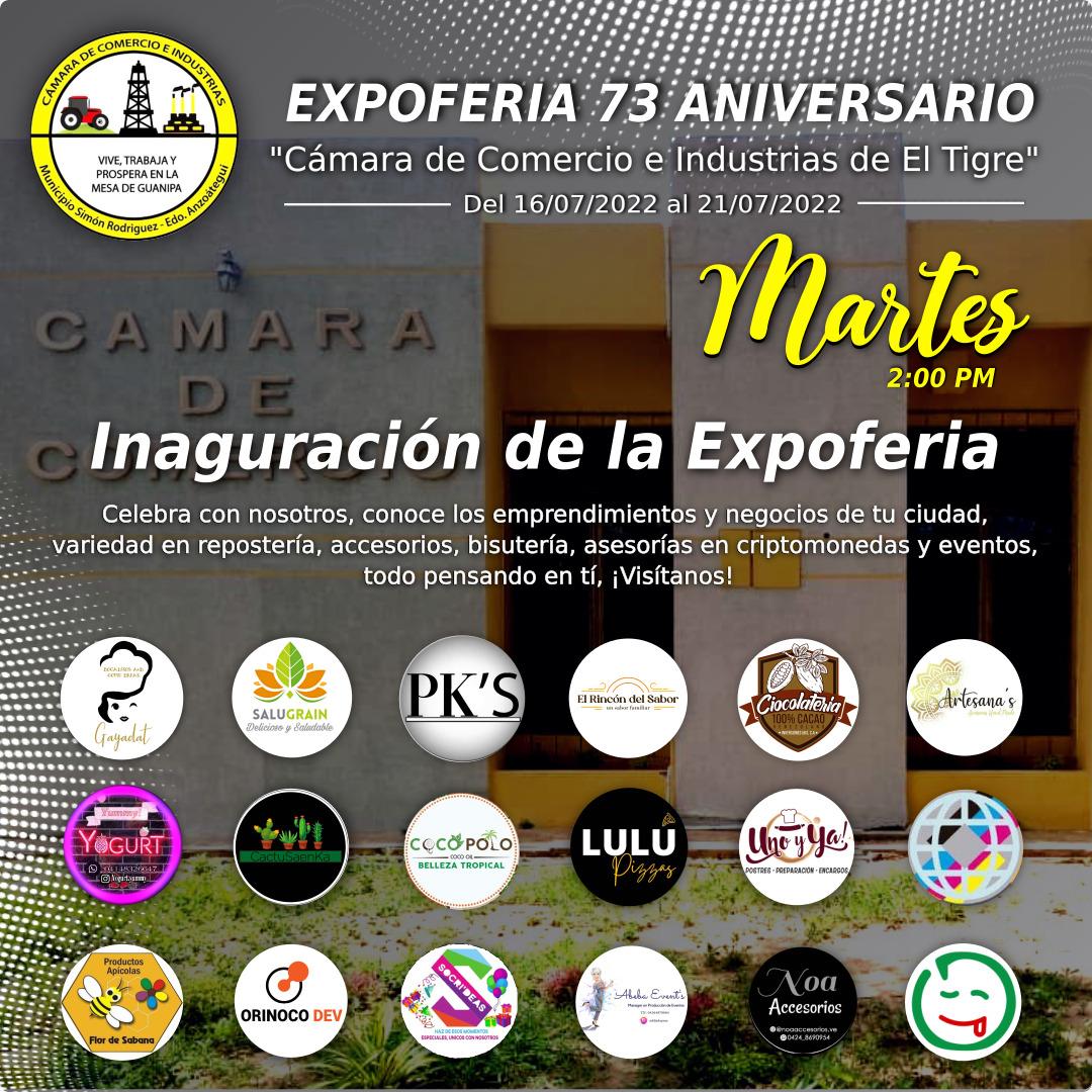 CordovaLuis28's tweet photo. ExpoFeria #73Aniversario de la Cámara de Comercio e Industrias de El Tigre, este martes #16Agosto , desde 2 pm, en las instalaciones de dicha Cámara. ¡Visítanos!

@CamDeComElTigre @ramqui6 @rosasdarling @REMO070 @Cjesuslopez @carfernandezga @fedecamaras @felipecontodo @tpolesel https://t.co/nGxnC6rwyv