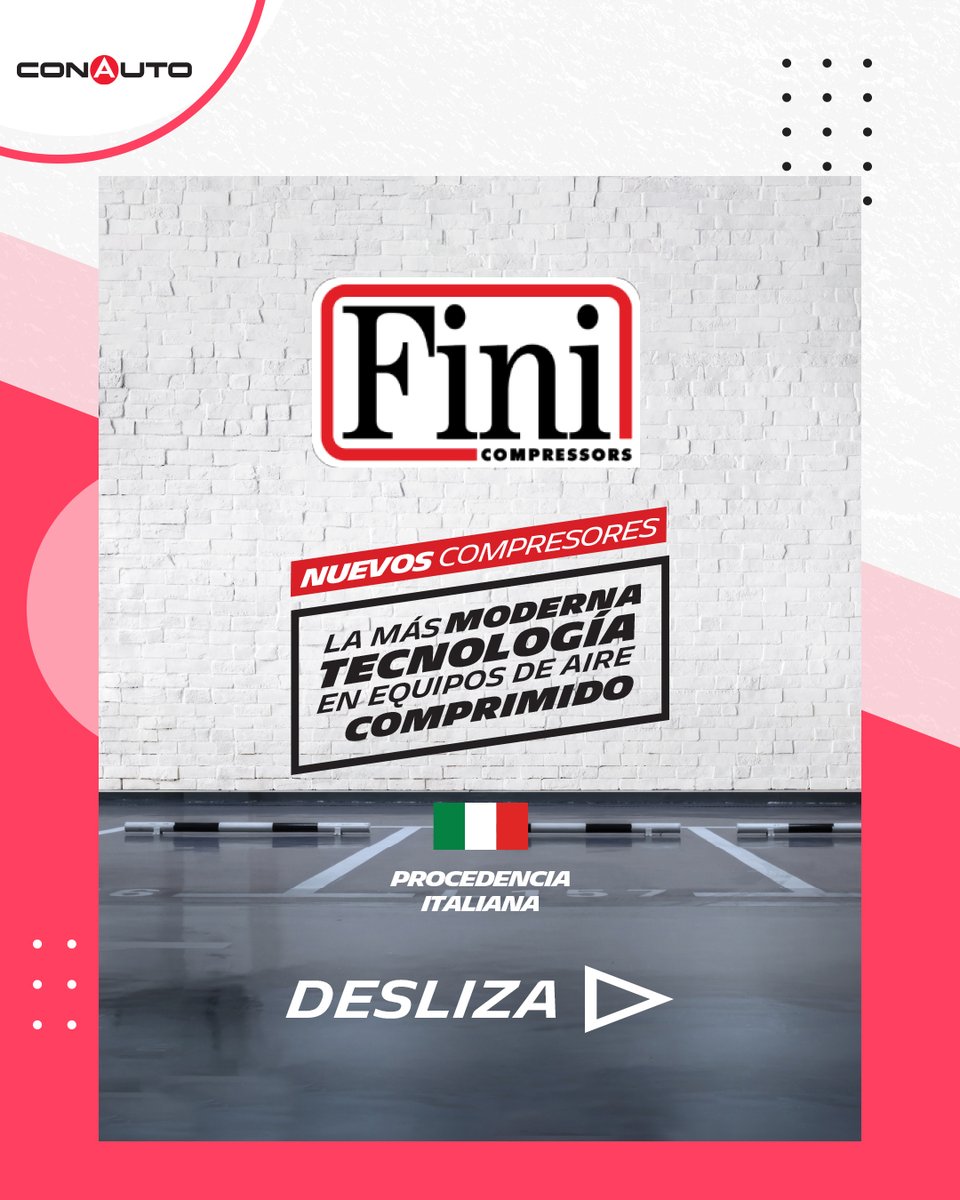 ConautoEC's tweet photo. 🎉NUEVOS COMPRESORES
#Conauto trae para ustedes los modernos compresores #Fini, con la mejor tecnología italiana.
📱Consulta por precios y modelos vía WhatsApp.
#compresores #tecnologia #italia https://t.co/xdXEqOYWkT
