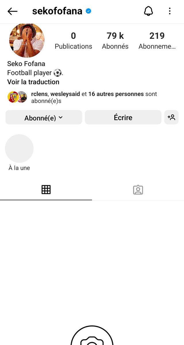 Footballogue's tweet photo. Seko Fofana a supprimé toutes ses photos sur Instagram et a enlevé la mention @RCLens de sa bio 👀 https://t.co/3Y9XTDKWRH