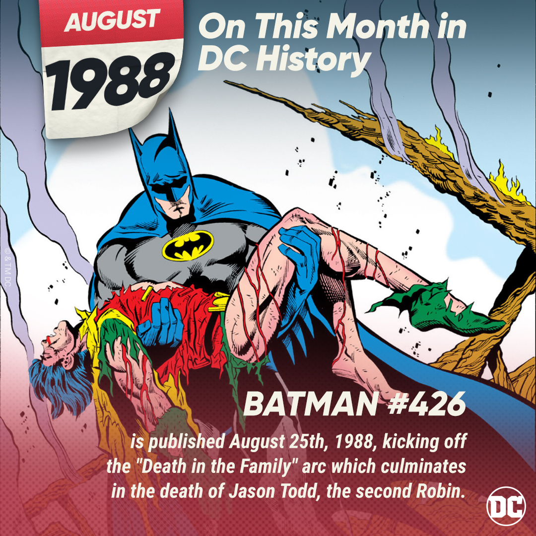 DC on X: The tragic storyline A Death in the Family began 34 years ago  this month, culminating in a fan vote to decide the fate of the second  Robin. Would you