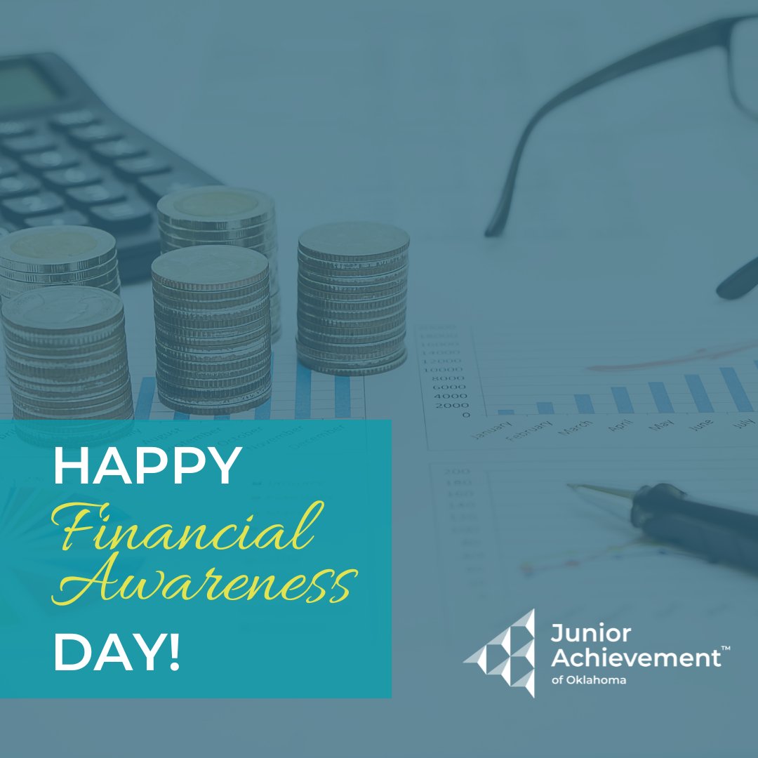 JAOklahoma's tweet photo. Its #NationalFinancialAwarenessDay! 

Today is an excellent day to teach your students (and brush up on it yourself) about :
-Credit scores
-How to calculate net worth
-The importance of saving https://t.co/rrqgd2Yt5A