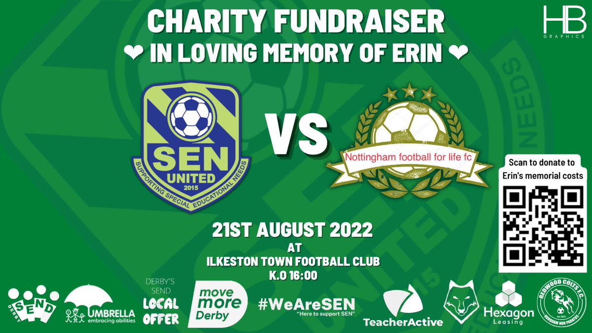 SenUTD's tweet photo. 🗣In loving memory of Erin RIP 
🆚 @nottingham_life
🏟 @ilkestontown_fc- Microlise New Manor Stadium
📌Awsworth Rd, Ilkeston 
🚗 DE7 8JF
📅Sunday 21st August 2022
⏰4pm KO 
🌡19° 🌦 @metoffice 
🍺Open 
🎟Free entry 
💚💙
#WeAreSEN #HBGraphics https://t.co/31tNOS4OOP
