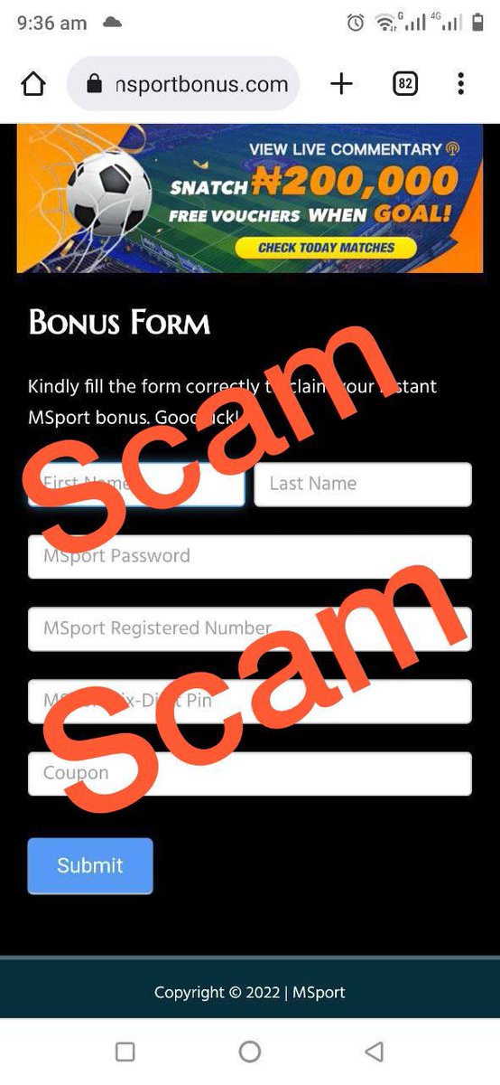 TheRealCEOAmber's tweet photo. Please guys don’t fill these details as MSport will not ask for your account password. This is a scam. Be careful. Thanks https://t.co/fagHQYMsm0