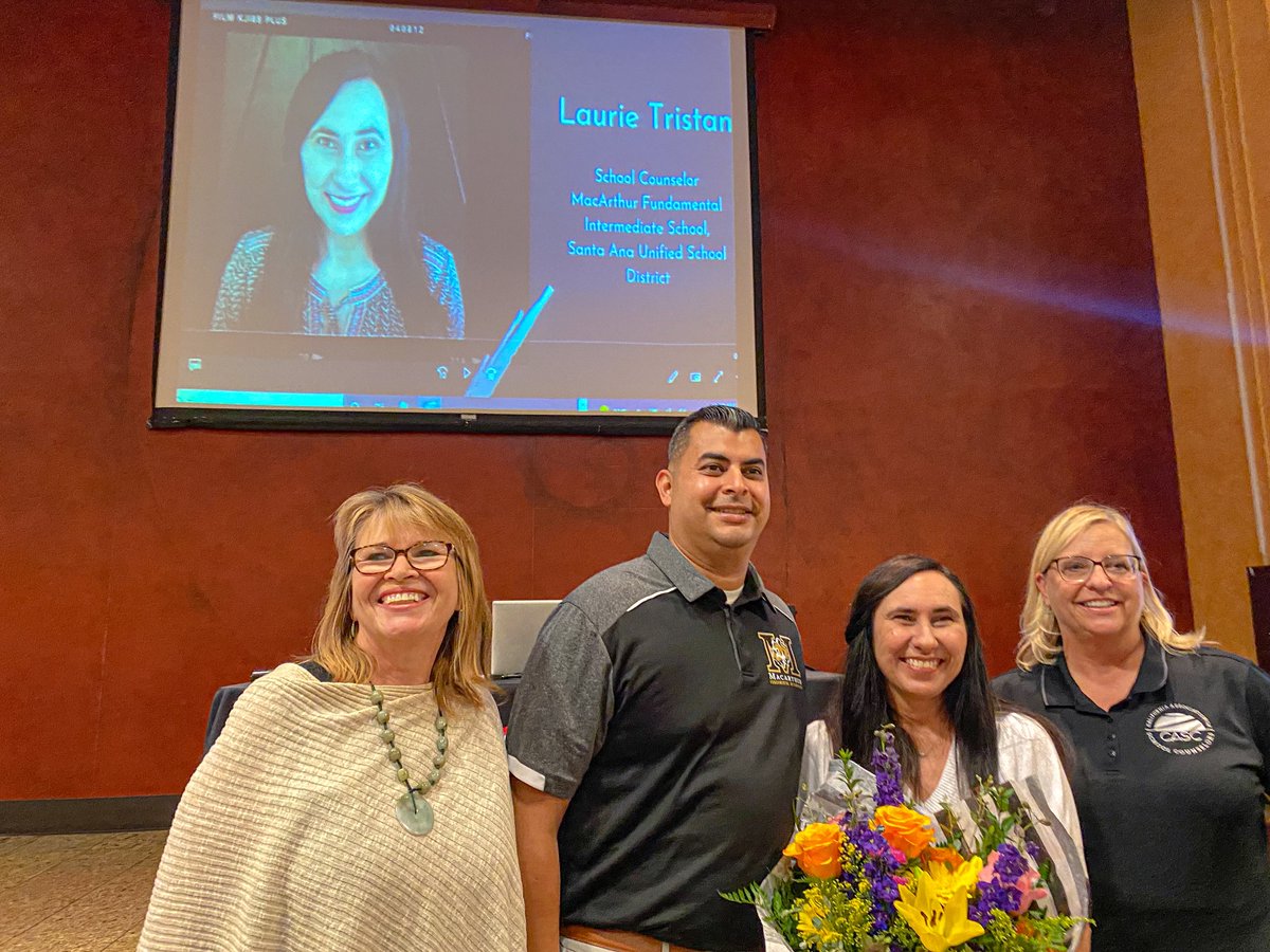 4MacCounselors's tweet photo. As we begin a new school year we have an important announcement. Our very own Laurie Tristan was selected as @MyCASC California School Counselor of the Year! We are excited and very proud but we are not surprised. Congratulations Laurie! #scchat #WeareSAUSD https://t.co/w5ZyN9amjJ