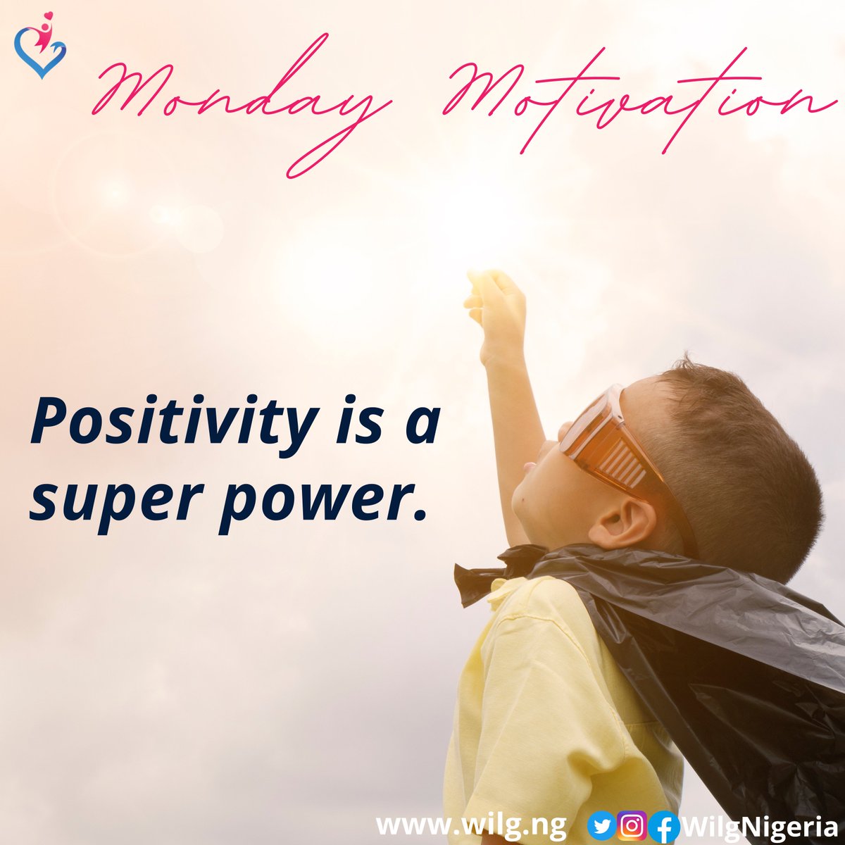 WiLGNigeria's tweet photo. Positivity is a super power.
#GenerationEquality #September #WiLGNigeria #womensrights #humanrights #2022 #Advocacy #wilglearningspaces #youths #Nigeria #MondayMotivation #MondayVibes #mondaythoughts https://t.co/EfFdgHl1oO