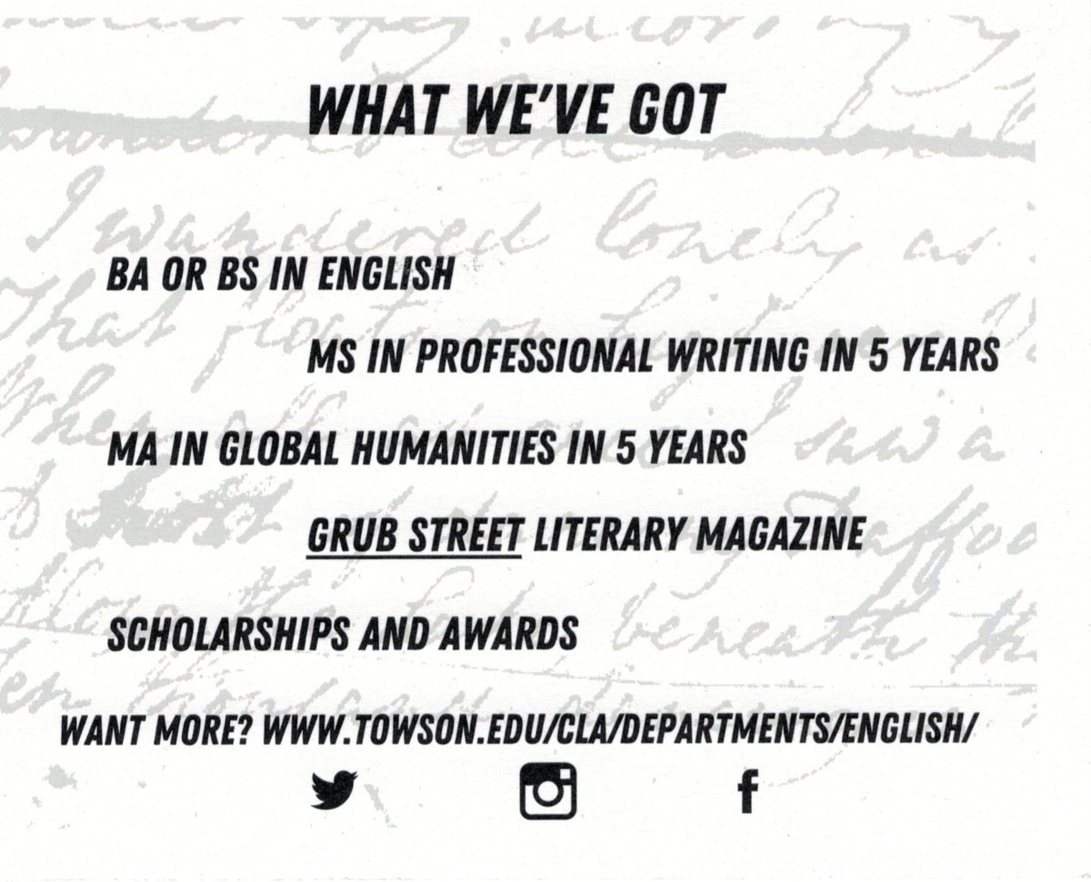 Towson U English tweet media