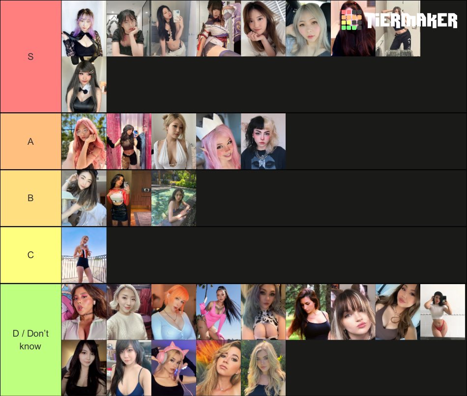 iFilthyGumdrop's tweet photo. Since I’m currently jumping on trends here’s my tier list, also ordered left to right https://t.co/6nKoCS8cZb