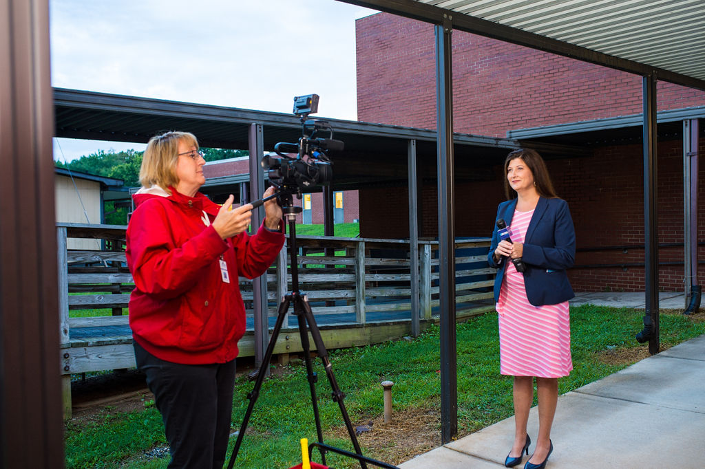 GCSchoolsNC's tweet photo. Dr. Whitney Oakley, acting superintendent, was at Sedgefield Elementary this morning to welcome students and parents back to school. https://t.co/nP3TpSG7HG