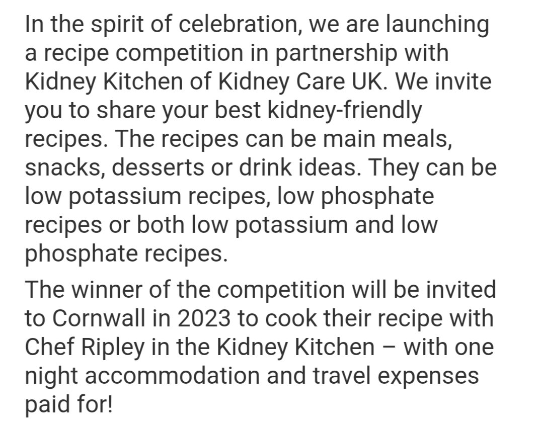 Send your entries to RenalNutrition@bda.uk.com
