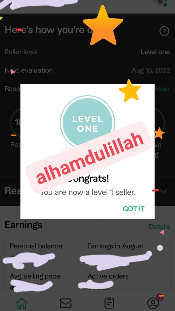 Alhamdulillah
Millions of thanks to Allah

<a href="/Fiverr/">Fiverr</a> achieves this in addition to the work on the Microstock site

Everyone pray for me
#fiverrgig #fiverrseller #fiverr #freelancework #graphicdesign