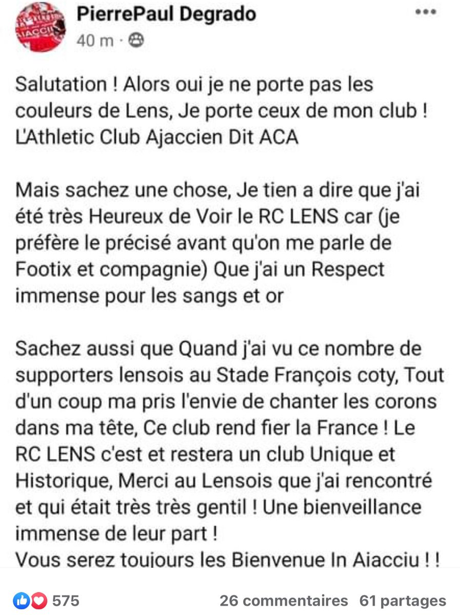 AureLens7's tweet photo. Ça fait plaisir car j'ai une amitié également avec l'ACA. #rclens #TeamLens #ACARCL https://t.co/dlkZWMjAi5