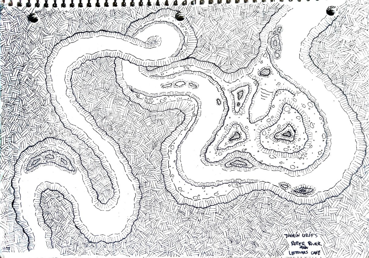 TalesOfTad's tweet photo. Leftovers Cave.
Whether this river is still flowing, frozen over, reduced to a trickle, or completely dry is up to you. Maybe this wasn't even carved by a river at all, but by something much hungrier...
🌳🐉
#dnd #dndmaps #mapmaking #mapmakermonday #rpgmap #rpgmaps #cavemaps https://t.co/xGa6CIVITA