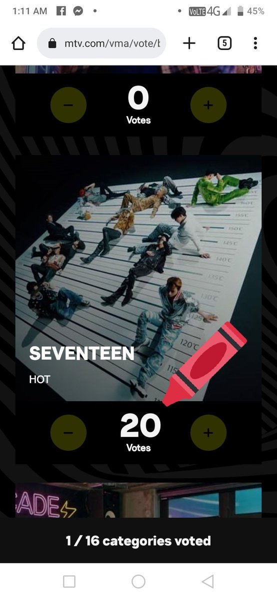 artdabest_'s tweet photo. Congratulations to Carats and Seventeen!🎉✨
100 votes to Best K-POP ✅
100 votes to Best New Artist ✅
Total of 200votes✅
#ARTPRF🎨 https://t.co/lfpKXNQS4V