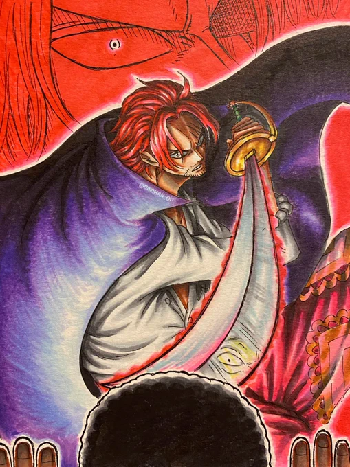 "首を突っ込まないでもらえるか"#ONEPIECE #OP_FILMRED #シャンクス#シーンの完全再現ではないけれども#まだ観てない方もいると思うので伏せ 