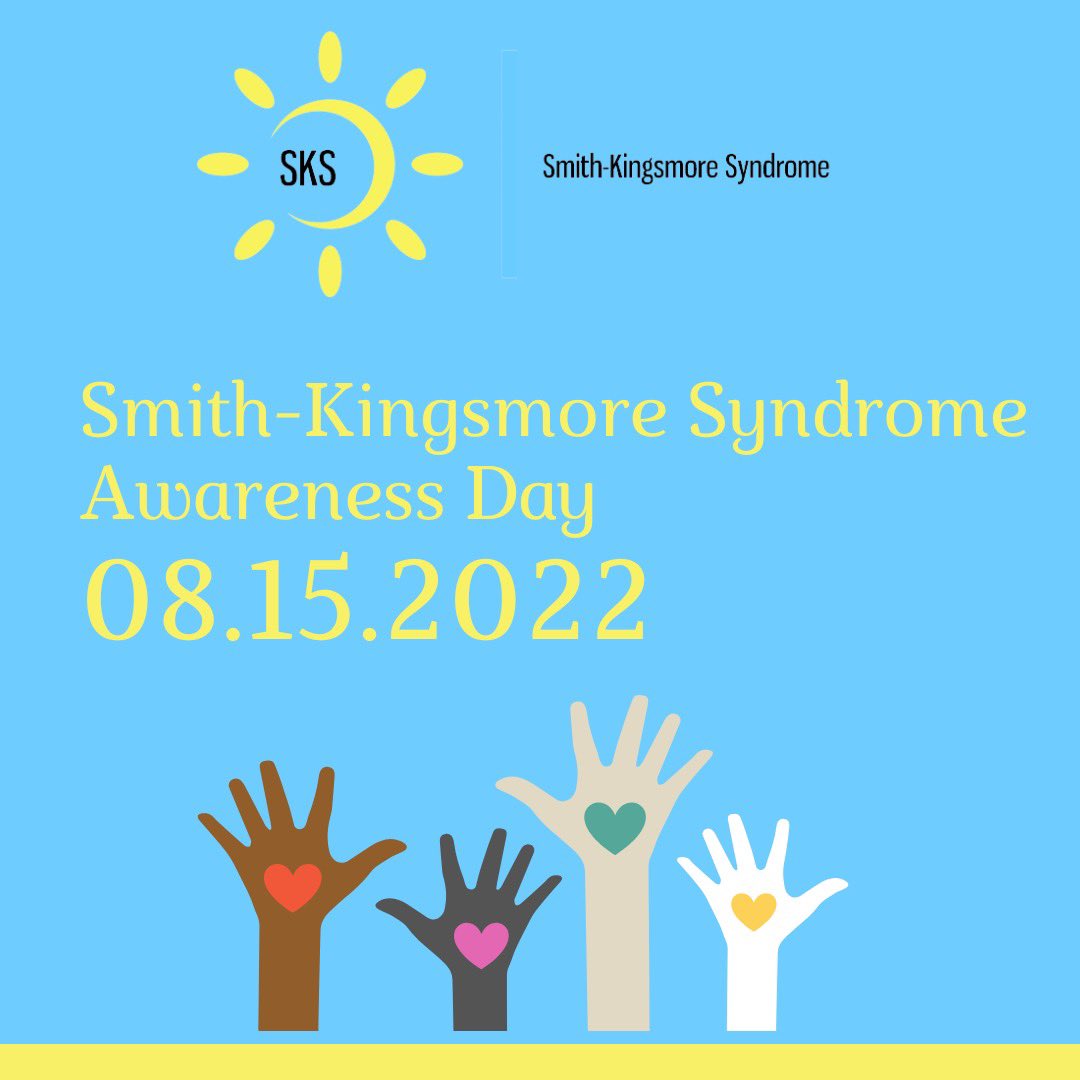☀️ 𝗧𝗼𝗱𝗮𝘆 𝗶𝘀 𝗦𝗺𝗶𝘁𝗵-𝗞𝗶𝗻𝗴𝘀𝗺𝗼𝗿𝗲 𝗦𝘆𝗻𝗱𝗿𝗼𝗺𝗲 𝗔𝘄𝗮𝗿𝗲𝗻𝗲𝘀𝘀 𝗗𝗮𝘆 ☀️

Join our community as we come together to raise awareness for SKS, an #uktrarare #raredisease 

smithkingsmore.networkforgood.com/projects/16603…

#sunniestdayofhope #smithkingsmoresyndromeawarenessday