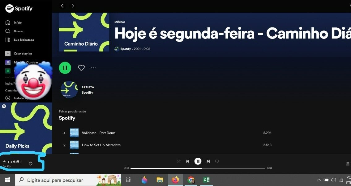 MonicaByBlu's tweet photo. Gentz… deu pau no ⁦@SpotifyBrasil⁩ e meu 'caminho diário' hoje ta em japonês! Ohayo!! Kkkk https://t.co/b508PswZGo