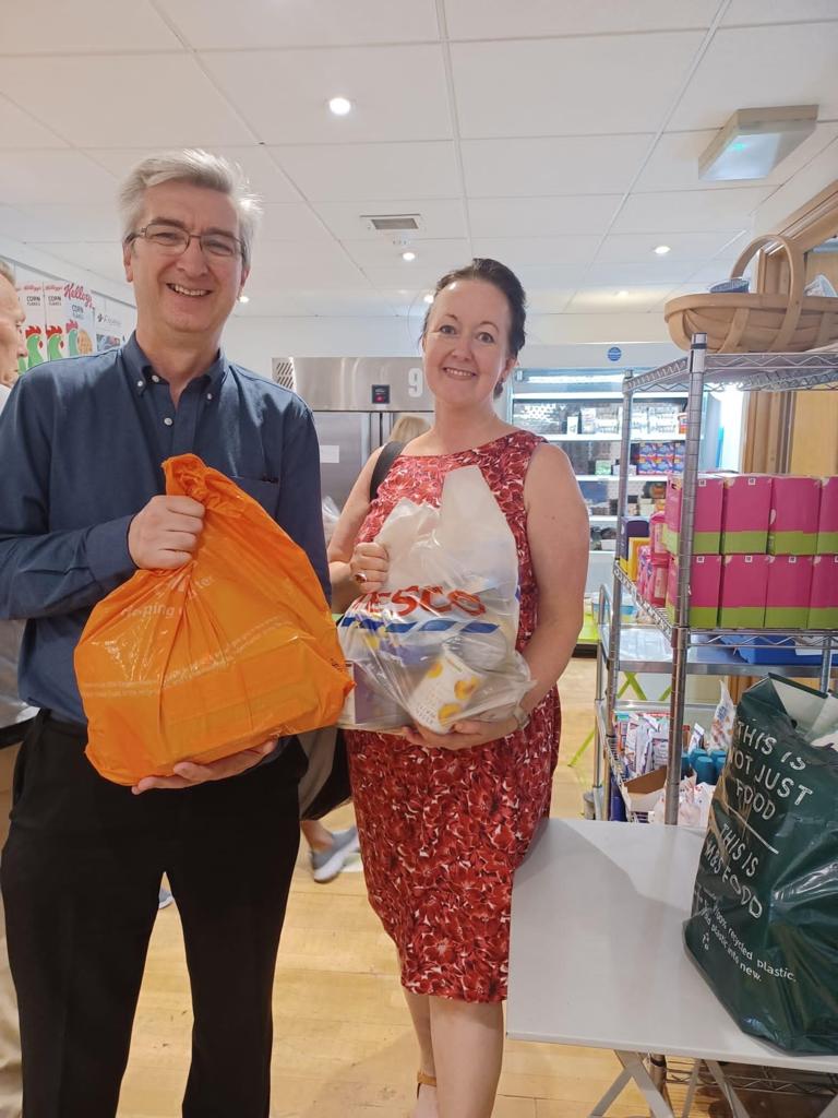 Here's Emma and Peter delivering our first donations to <a href="/TheAbbeyCentre/">The Abbey Centre</a> Food pantry. Thank you for donations-these will make a difference to people in Westminster.  
<a href="/RegentHallSA/">RegentHallSA</a> is a food collection point- non perishable and canned items can be left in the foyer for the Pantry.