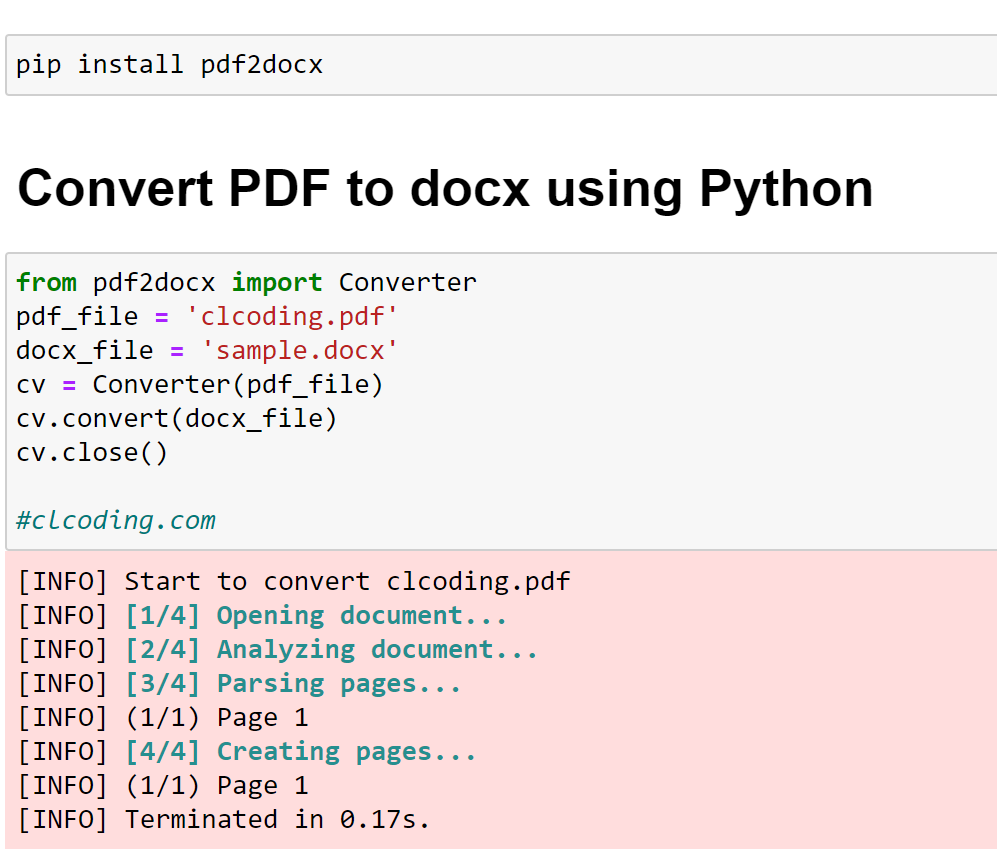 Day 83 : Convert PDF to docx using Python youtu.be/iWei0Yptcog