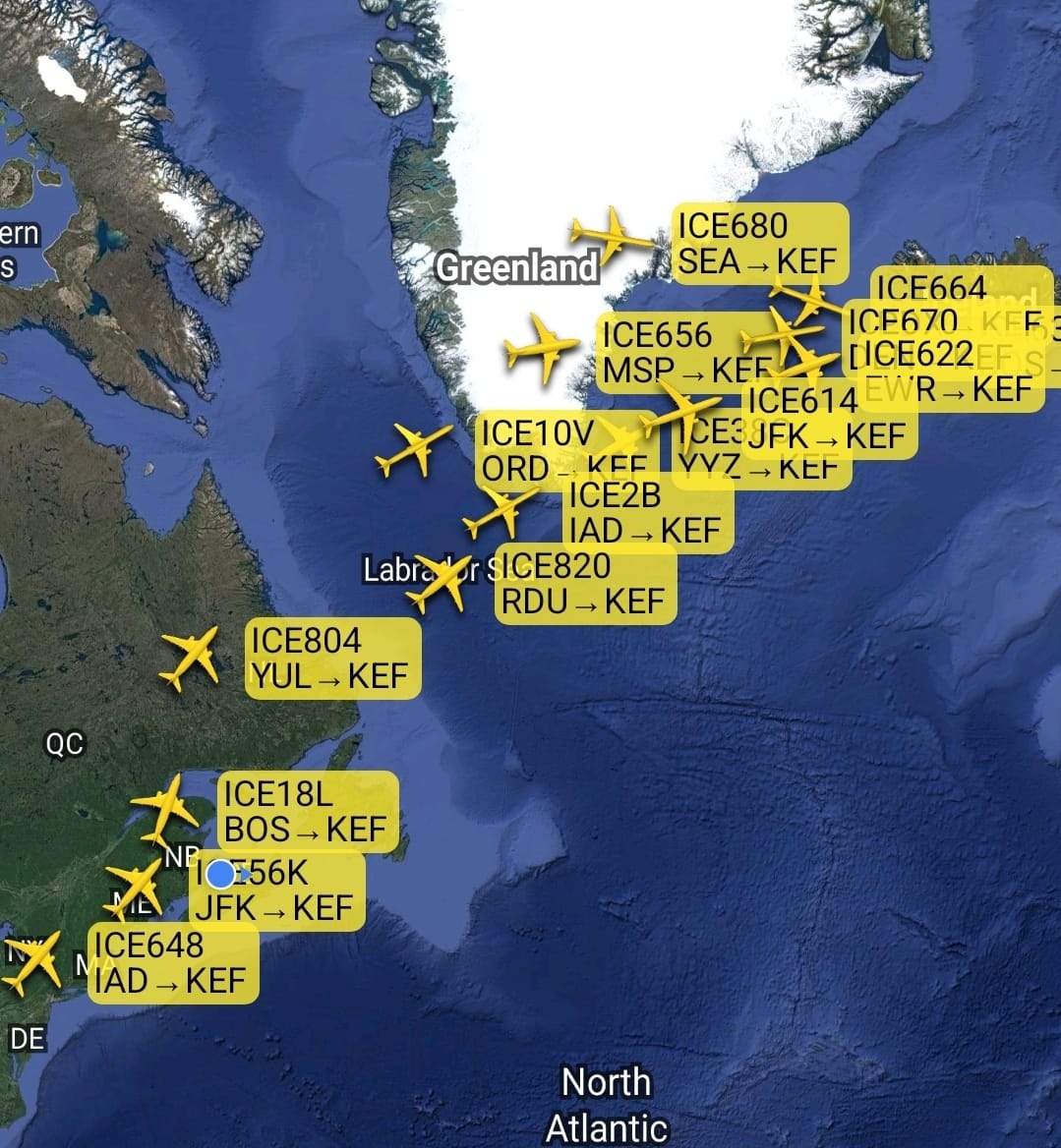 Icelandair (@icelandair) on Twitter photo All roads may lead to Rome, but from this <a href="/flightradar24/">Flightradar24</a> shot it looks like all flight paths lead to <a href="/kefairport/">Keflavík Airport (KEF)</a> …When are you visiting us? bit.ly/3AnHOJe #planespotting #PlaneAlert All roads may lead to Rome, but from this <a href="/flightradar24/">Flightradar24</a> shot it looks like all flight paths lead to <a href="/kefairport/">Keflavík Airport (KEF)</a> …When are you visiting us? bit.ly/3AnHOJe #planespotting #PlaneAlert