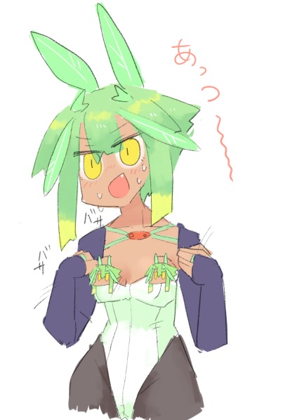 涼し気な民族衣装でも暑い時は暑いヤチちゃん
乳首ガードヤチちゃんもいる 