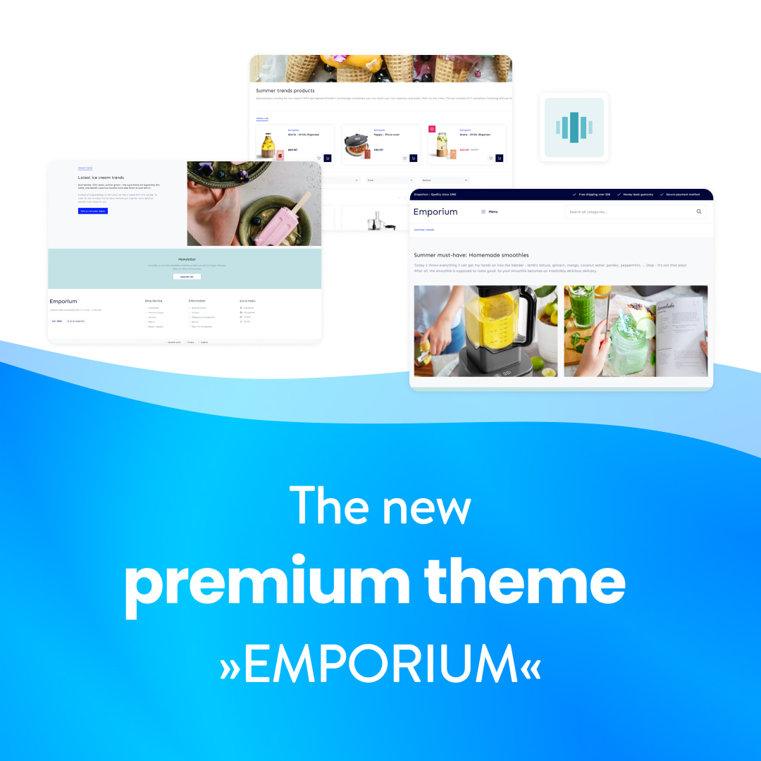 shopware's tweet image. The new premium #theme "Emporium" offers a modern and simple design. The theme has very good scaling properties to expand the range and can be extended with apps. You want to know more? Then check out Emporium in our #Shopware Store now! 👀⬇
okt.to/5rdJBw