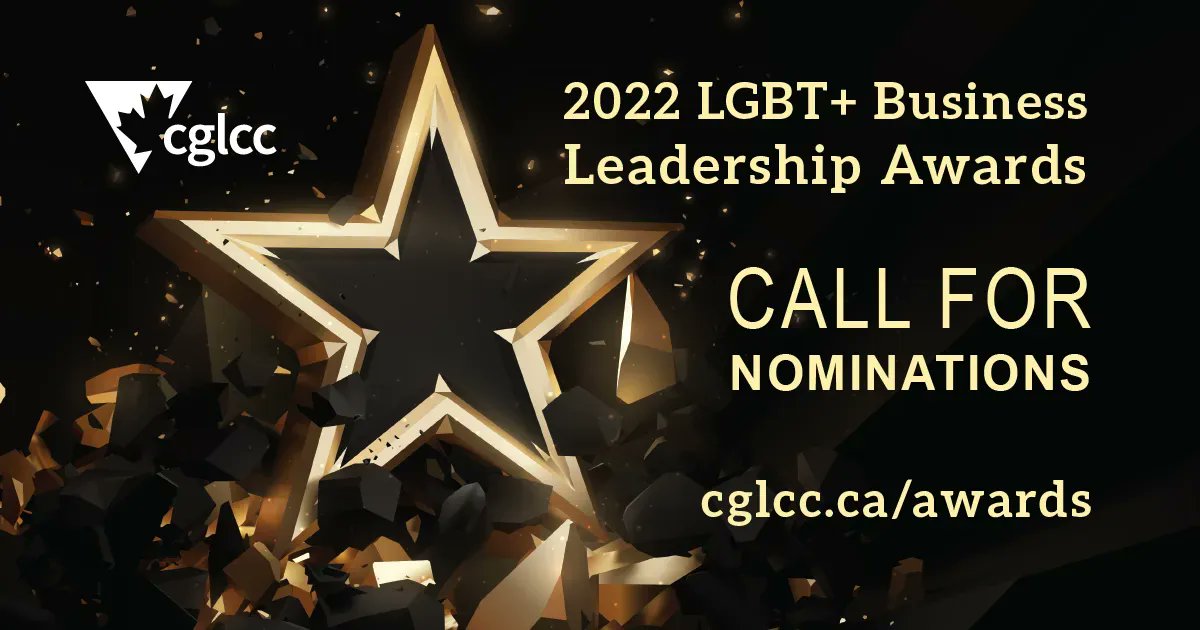 theCGLCC's tweet photo. Nominate a LEADER today! CGLCC's Business Leadership Awards honour those who have played a special role in driving growth in the LGBT+ community. Nominations are now open at https://t.co/9JY2dN9dow. Winners to be announced at CGLCC's Black &amp; White Gala on November 11 in Toronto. https://t.co/0izFHTApoF