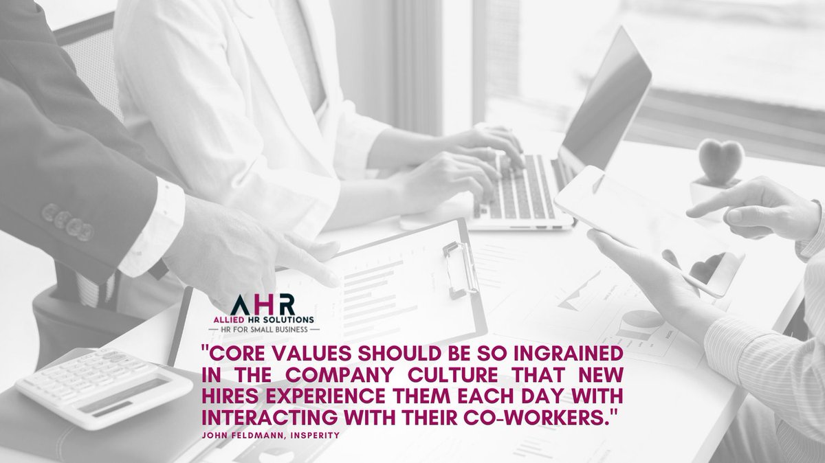 AlliedHRS's tweet photo. ✨VALUES are so important!✨ If you don’t specifically shape the culture within your staff, it will shape itself.

#companyculture #companyvalues #missionvision #hrconsulting #hrsupport #smallbusinesses #midlandmi #greatlakesbayregion https://t.co/A6bKhqvwD1