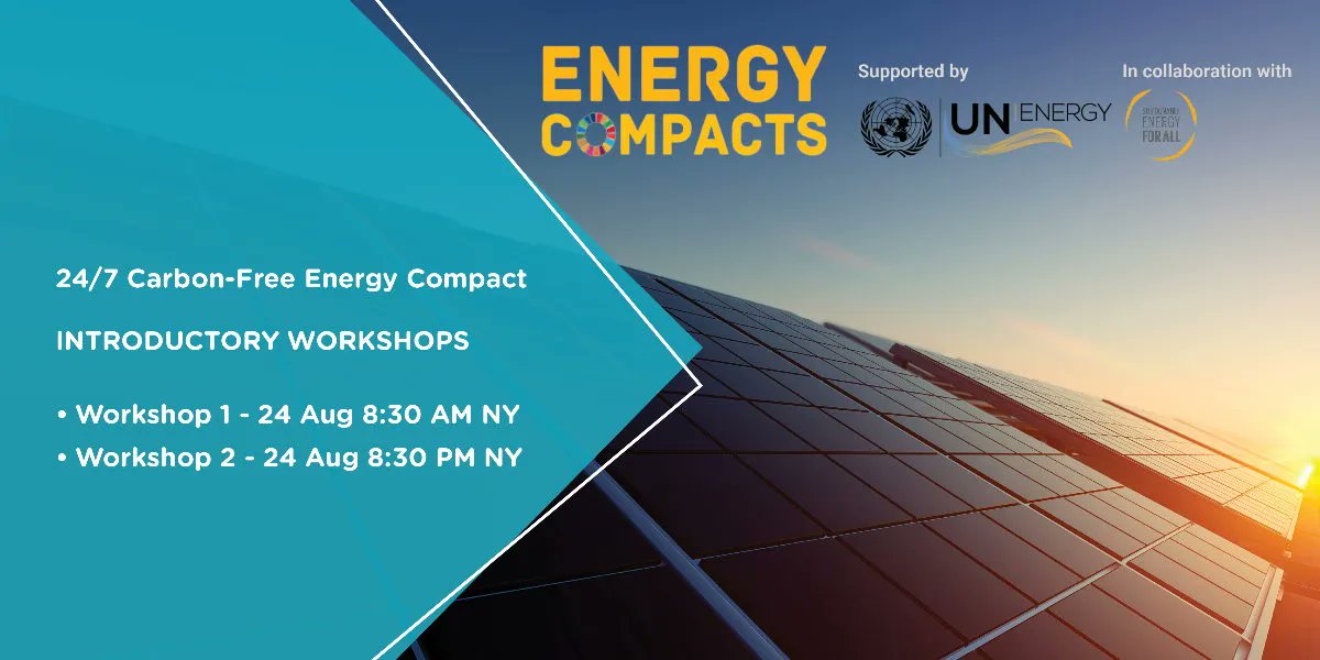 247CarbonFree's tweet photo. Are you interested in becoming a signatory of 24/7 Carbon-Free Energy Compact &amp; becoming part of a growing global movement to meet all global electricity demand with carbon-free energy sources? ✅

Join our introductory workshops and learn all about it:

https://t.co/8kUSYfPtkq https://t.co/3EPphSHWec