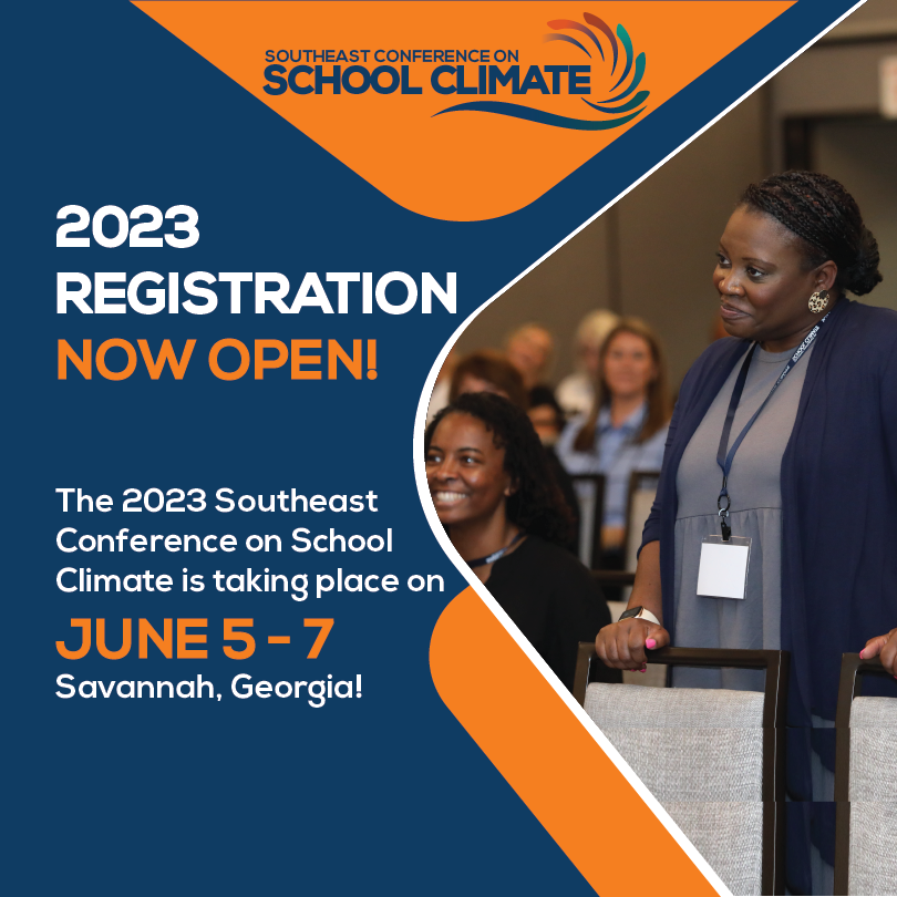 SESchoolClimate's tweet photo. You don't want to miss it! Registration for the Southeast Conference on School Climate is now open. Take advantage of our special early rates before May 5, 2023, and register today at https://t.co/bOJRnutFgN.
We look forward to seeing you at #SeCSC23! https://t.co/BUtCkjcMKZ