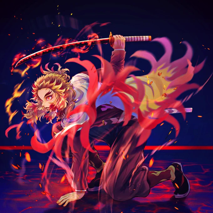 -炎の呼吸-(煉獄さん全体ver.鬼滅の刃 煉獄杏寿郎  #FANART 